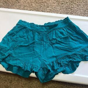 Wild Fable High Waisted Flutter Shorts In Dark Teal Blue Size Small New